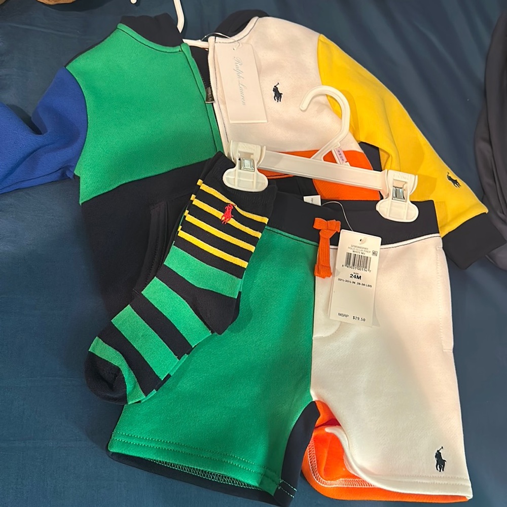 Color Block Polo Set